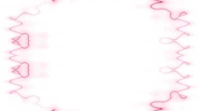 Frame, long rectangular vertical decorated, forming a square, red lines of lightening and darkening light on a white background. Space for your own content.