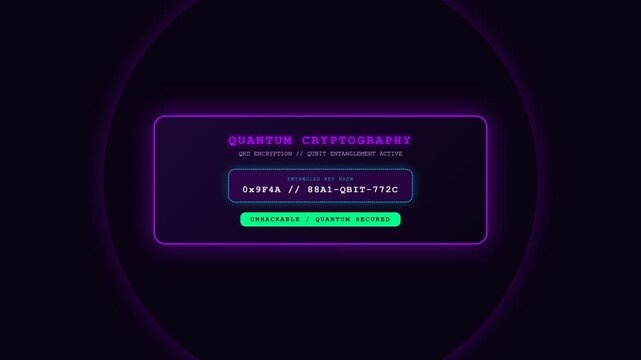 Futuristic Digital Interface Display Featuring Encrypted Data Protocols and Secure Quantum Computing Information Systems for Cybersecurity Network Defense