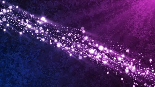 Abstract Purple and Blue Textured Background With Glowing Particle Light Streaks