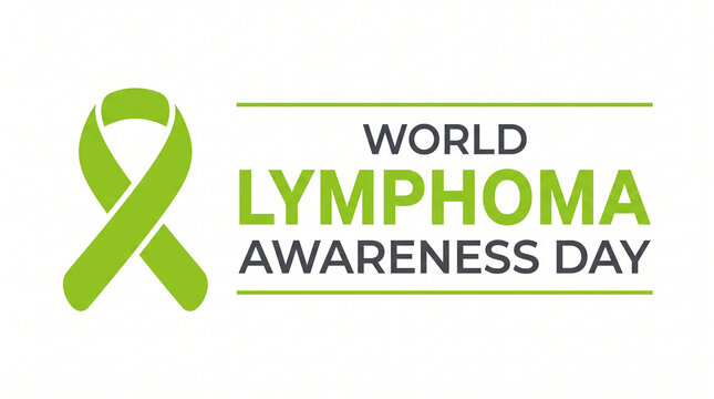   
World Lymphoma Awareness Day poster with green ribbon symbol campaign design promoting health education advocacy support and awareness for lymphoma cancer community   generative ai