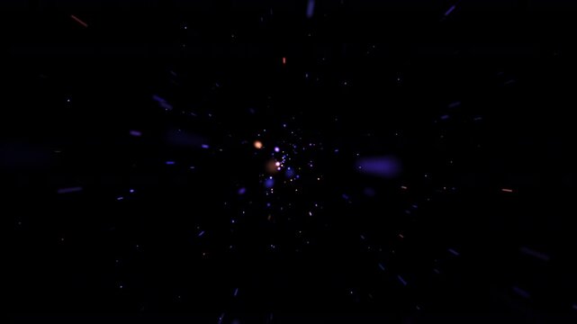 Futuristic warp speed traveling through cosmic starfield and blue neon technology data flow. Isolated transparent background, Alpha channel ready.