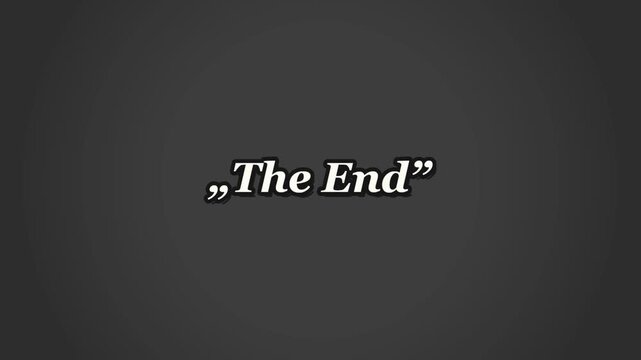 Classic animated film terminal screen featuring iconic bold text and retro vignette lighting for a cinematic motion picture video clip
