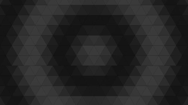 Dark grey geometric triangle pattern pulsating in a rhythmic motion video animation creating a seamless loop for modern digital backgrounds