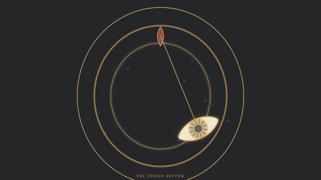 Celestial Eye Pendulum Swinging in Deep Space Background
