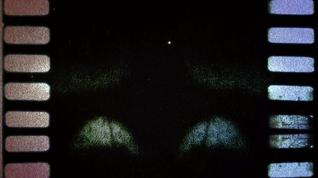Vintage 8mm Film Overlay with Blue Light Leaks Dust and Scratches