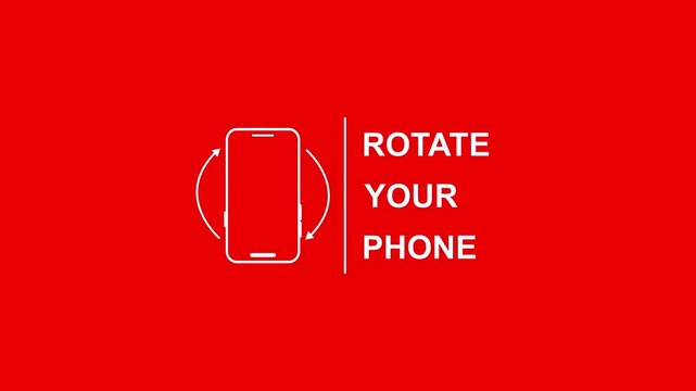 Animation Rotate your Phone portrait to landscape. phone rotate icon concept. Vertical video of rotate your phone to landscape animation on alpha channel transparent background.