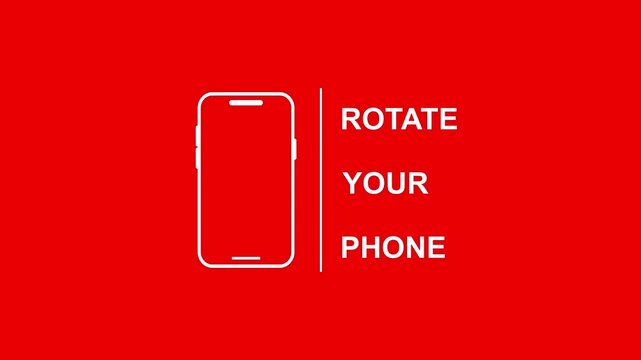 Animation Rotate your Phone portrait to landscape. phone rotate icon concept. Vertical video of rotate your phone to landscape animation on alpha channel transparent background.