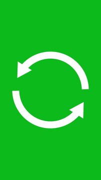 Circle arrow icon refresh, reload, recycle with alpha channel. 4k video Animated loading refresh arrows spinning,
