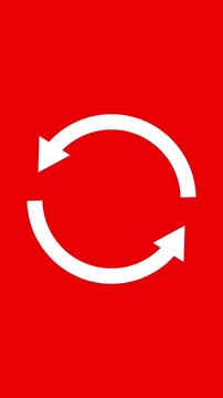 Circle arrow icon refresh, reload, recycle with alpha channel. 4k video Animated loading refresh arrows spinning,