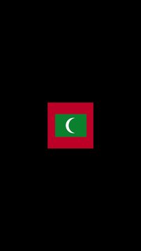 3D Rotating Maldives Flag Cube Animation with Transparent Background
