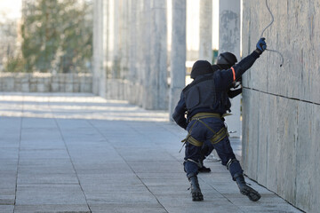 Fototapeta premium soldiers of the military and police special forces in action