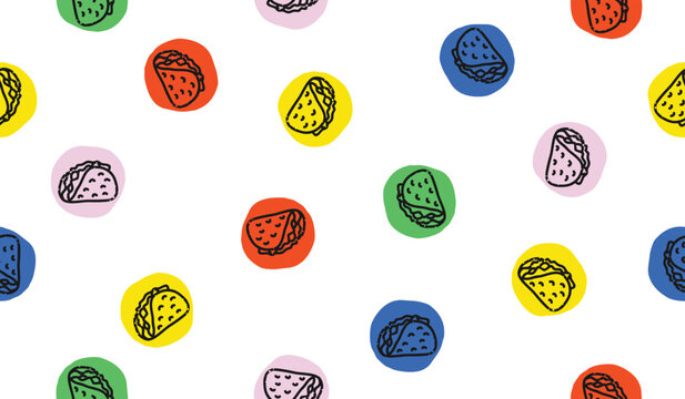 Cute taco pattern background vector design