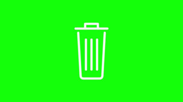 Green Recycling Bin and Trash Can Vector Illustration Isolated on White Background, Garbage Waste Container Icon for Recycling and Rubbish Disposal