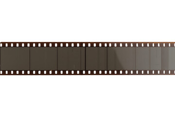 Fototapeta premium Horizontal vintage style film strip with empty frames isolated on transparent background