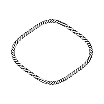 Rectangle oval knit and western rope circle with knot frame ribbon. Boarder vector cord and pattern thin stroke with candy line white. Pirate nautical wave and vintage shape ship with maritime.