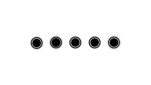 Animated loading dots and circular progress indicator for minimal buffering loader on white background