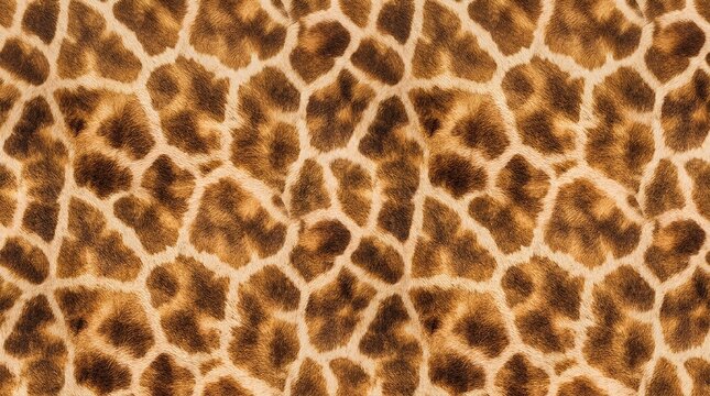 Giraffe skin pattern with natural brown and cream fur texture