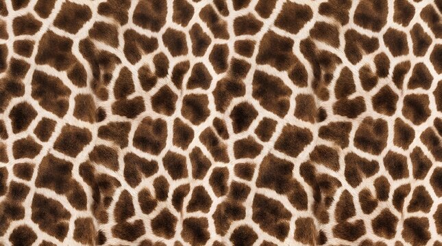 Giraffe skin pattern with natural brown and cream fur texture