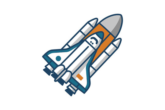 Space Shuttle Cartoon Vector Illustration