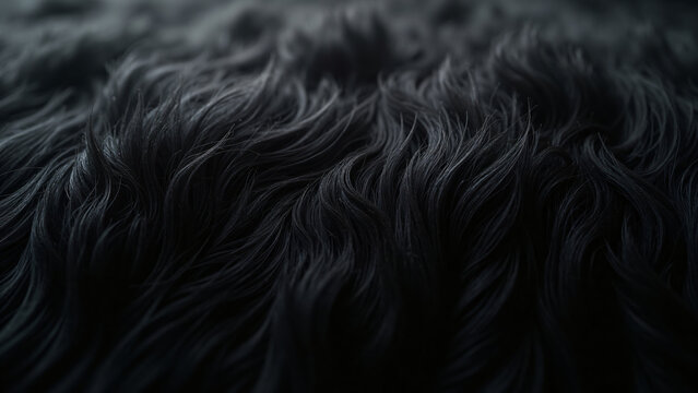 Black Dog Fur with Silver Highlights for Luxury Textures
