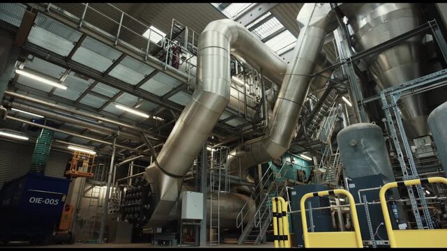 Insulated ducts and pressure vessels in large industrial plant
