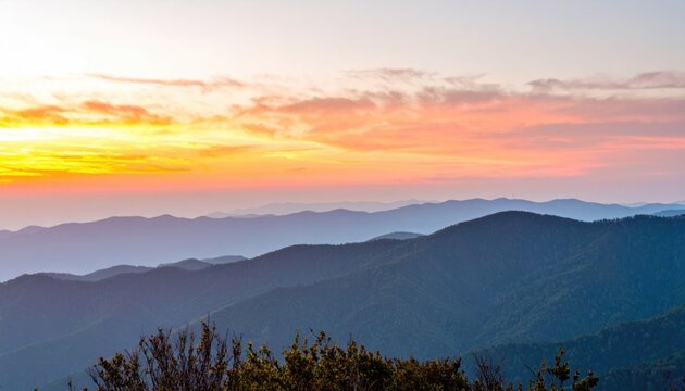 Smoky mountain sunset