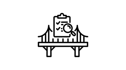 Fototapeta premium Bridge Inspection and Infrastructure Audit Icon Vector