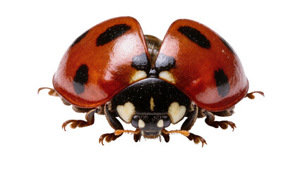 Red ladybug with black spots, isolated on transparent background © ProStock