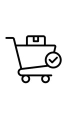 Shopping cart with box and approved checkmark icon shopping delivery checkmark approved ecommerce purchase shipping confirmed business consumer interface logistics transaction completed © ANMSHAFIQUL