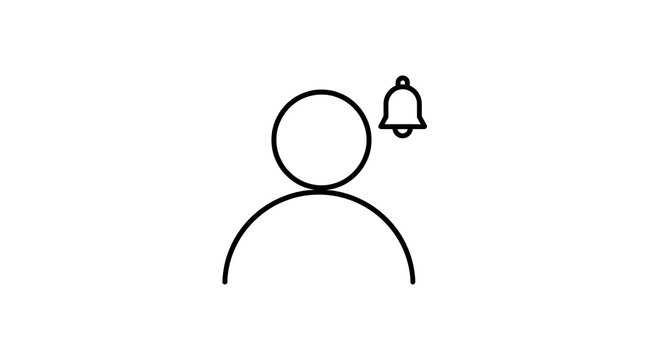 User profile notification bell icon for real-time alerts and important message updates with notification communication interface information reminder community
