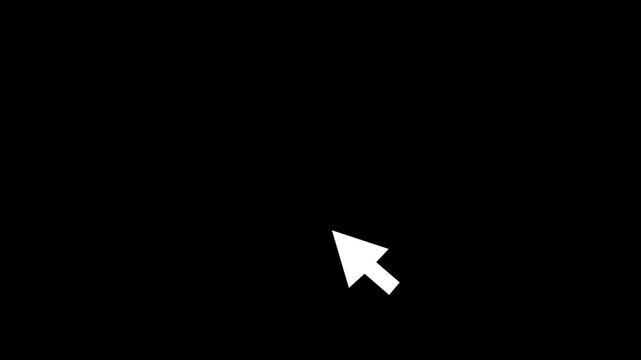 Animated mouse pointer clicking blinking text cursor motion graphic, digital typing and computer interface concept