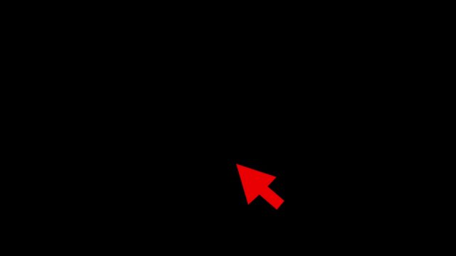 Animated mouse pointer clicking blinking text cursor motion graphic, digital typing and computer interface concept
