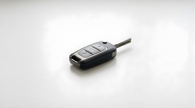 Modern Car Key Fob Remote Control Isolated on a Clean White Background