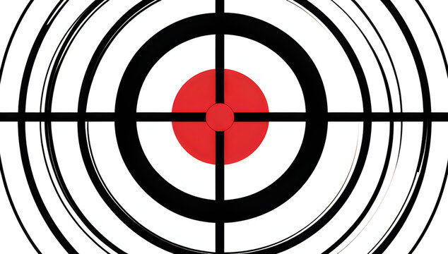 Black and red target icon with crosshair circles illustration