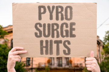 "Pyro Surge Hits" The burning wave slams the ridge. Volcano eruption warning. Everything in its path ignites. The shockwave flattens trees. The roar is deafening. © AndriiKoval