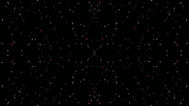 Abstract dark starry sky with symmetrical light patterns
