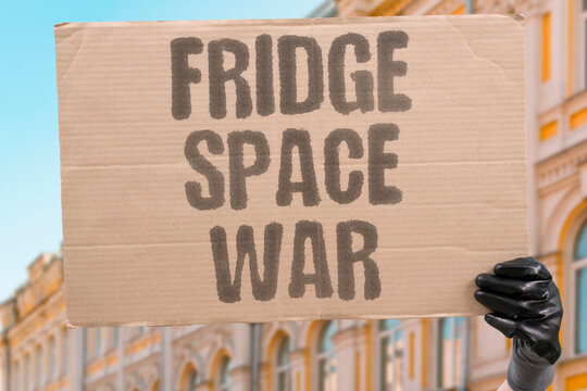 "Fridge Space War" My shelf is gone, replaced by his protein tubs. Roommate conflict. Fridge allocation. Food storage. Space invasion. Kitchen order.