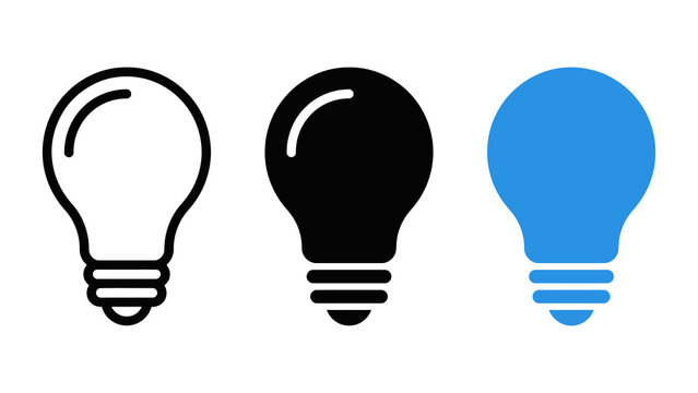 Light bulb icon set vector illustration isolated on transparent background