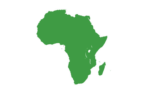 Green Africa Continent Map Silhouette Vector