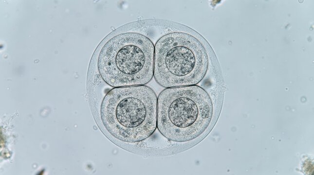 Four haploid daughter cells forming