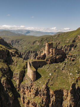 Aerial View of Ancient Seytan Castle in Turkey