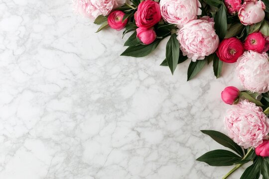Elegant Floral Border With Copy Space for International Women's Day