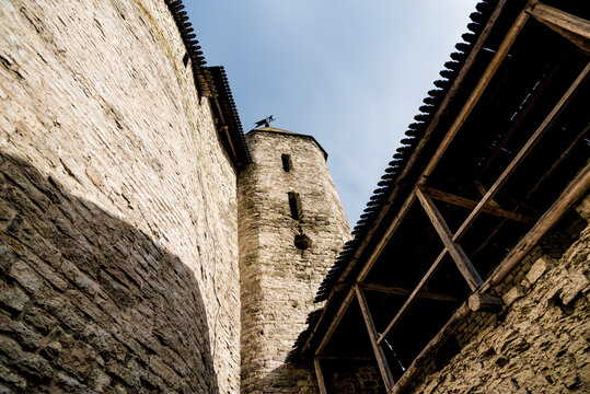 Pskov Fortress old town stone heritage fortification building bastion, Russia