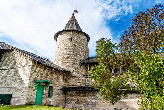 Pskov Fortress old town stone heritage fortification building bastion, Russia
