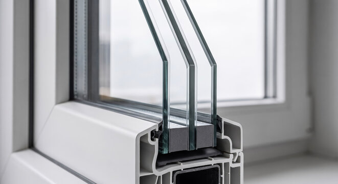 Triple Glazed Window Cross Section Passive House Thermal Insulation