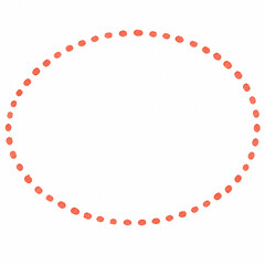 Naklejka premium Coral hand painted dotted oval annotation on white