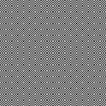 Seamless black and white geometric square diamond pattern background