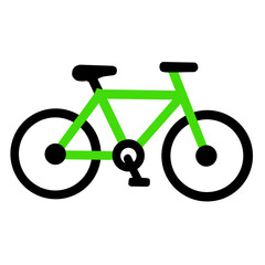 Fototapeta premium Green Bicycle – Minimalist Flat Vector Illustration