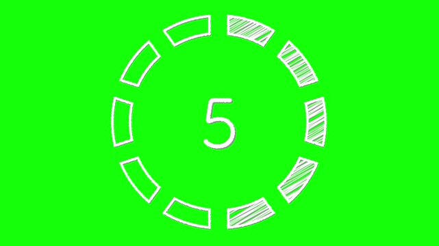 手書き風のカウントアップとカウントダウンのアニメーション(白色)／A white hand-drawn count-up and countdown animation