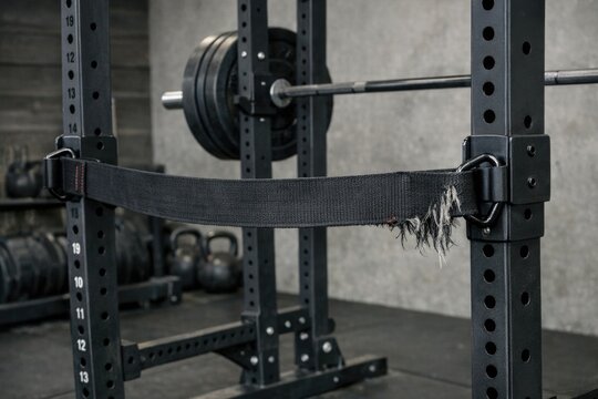 Weightlifting equipment featuring a barbell and weight plates